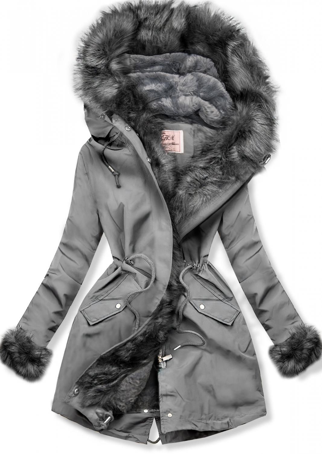 Wintermantel Parka grau
