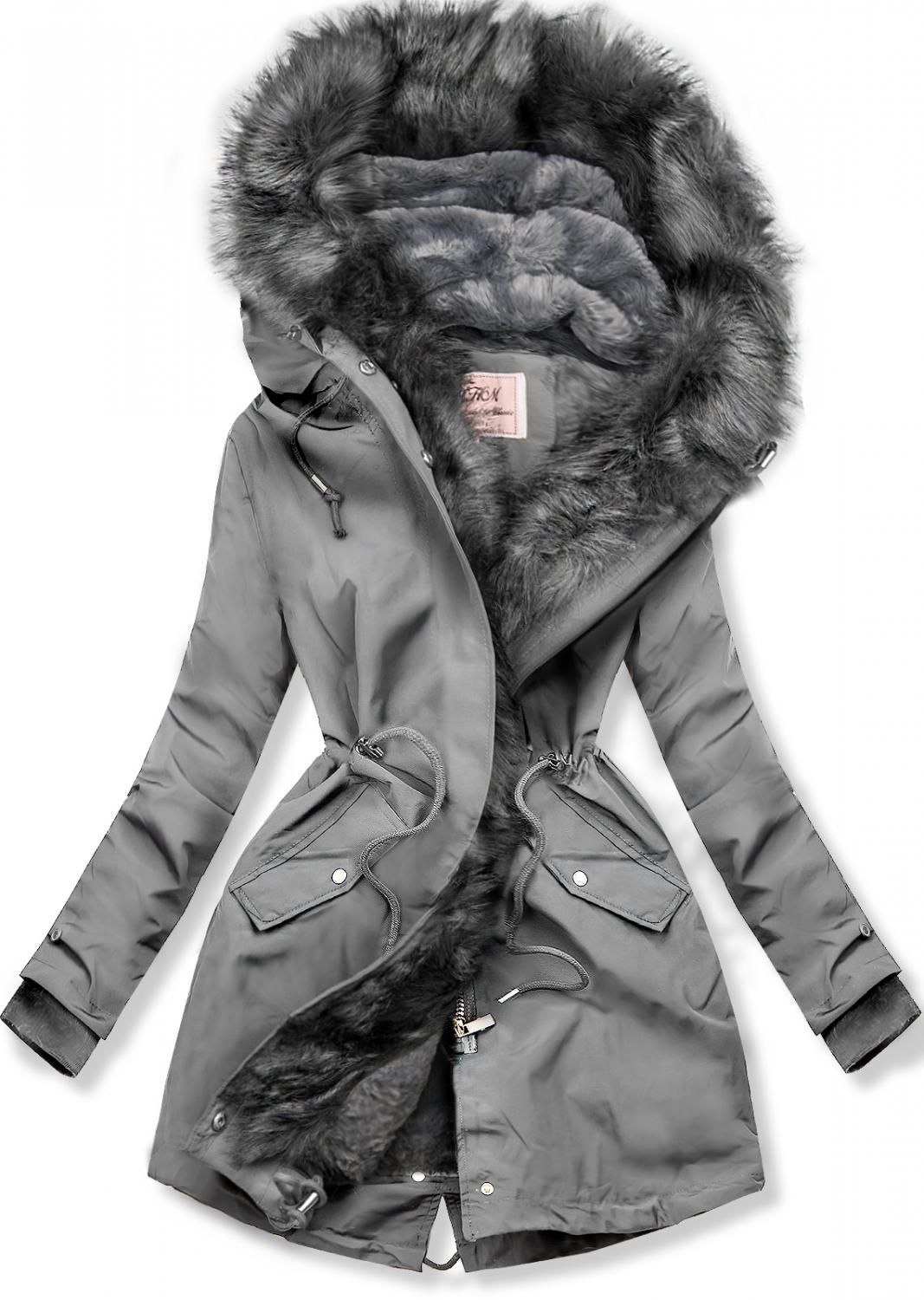Wintermantel Parka grau