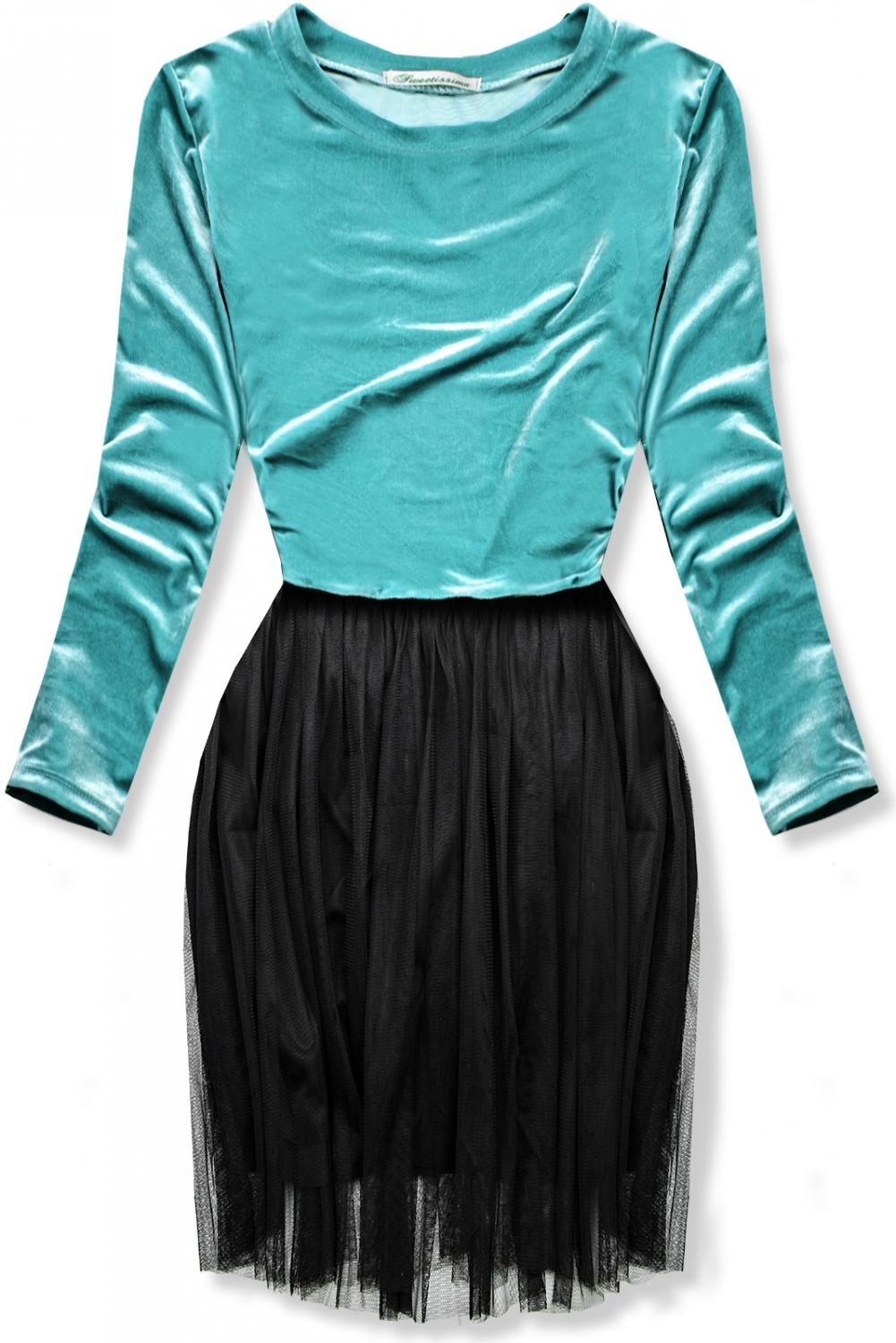 Kleid mit Tüllrock türkis