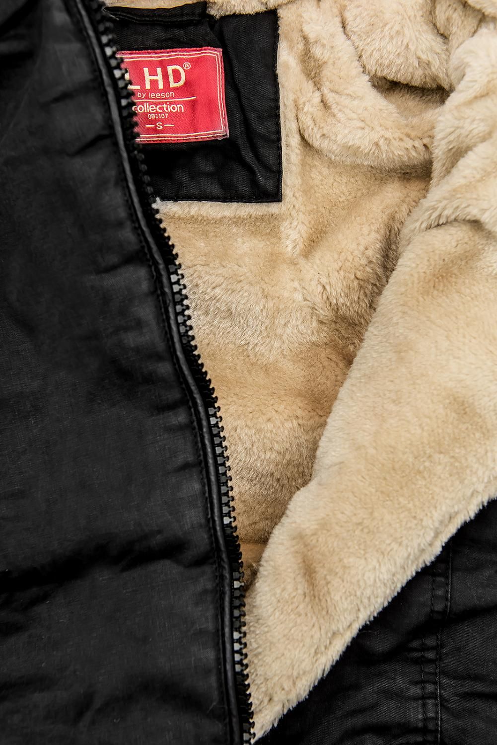 Parka LHD mit Teddy-Stoff gefüttert black/beige