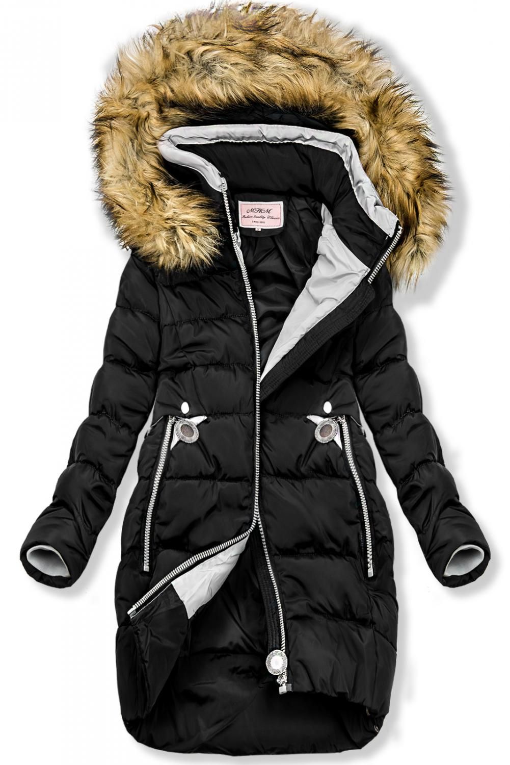 Winter Jacke mit Kapuze schwarz