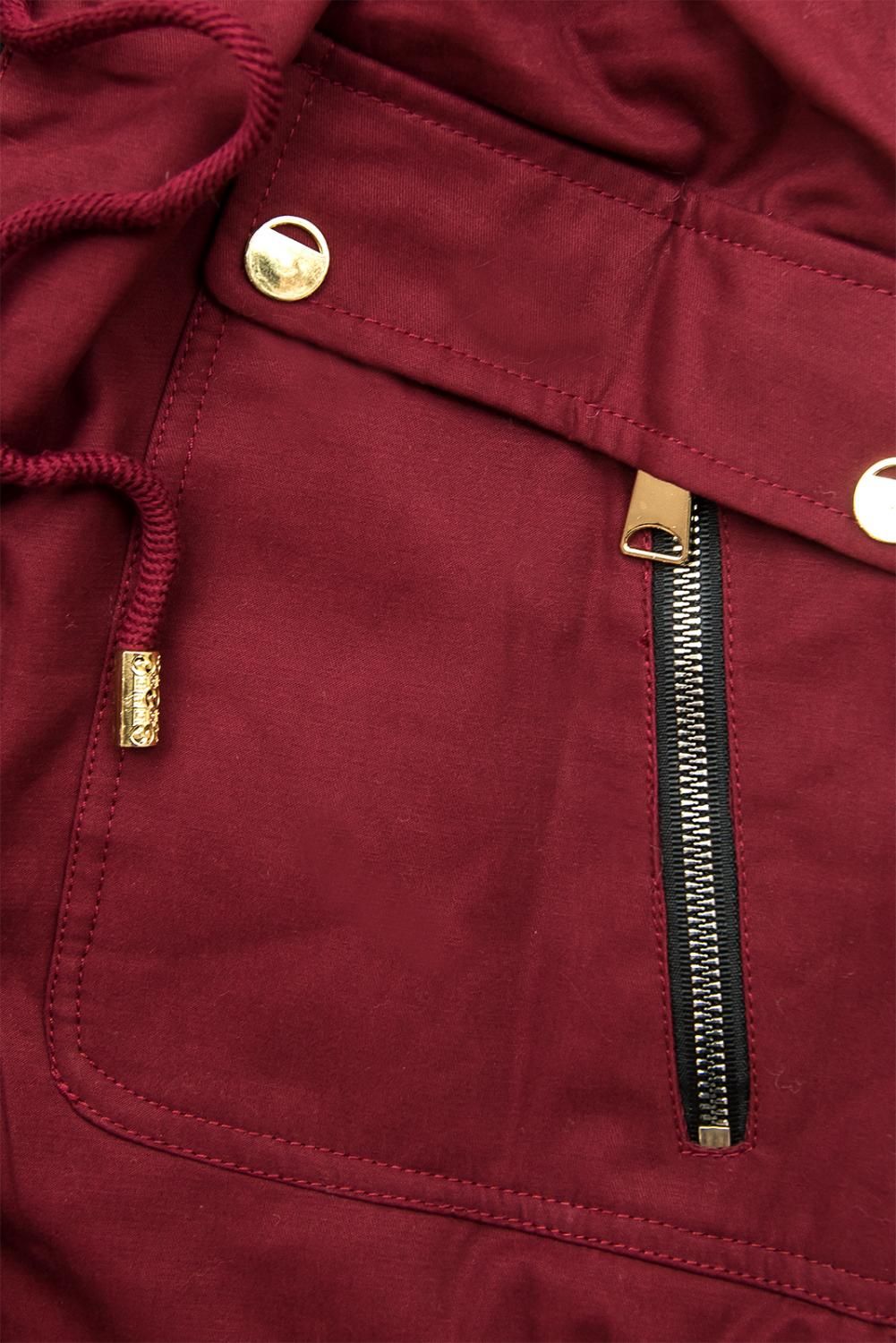 Wende-Parka für Winter weinrot/schwarz