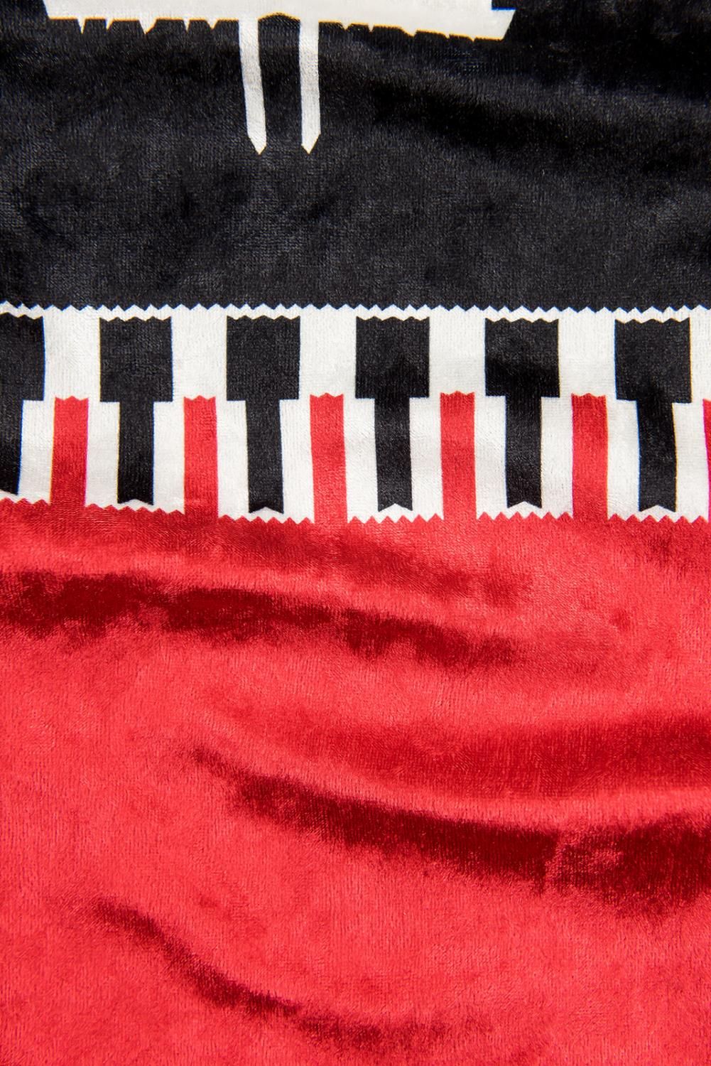 Velourskleid mit Weihnachts-Print dunkelblau/rot