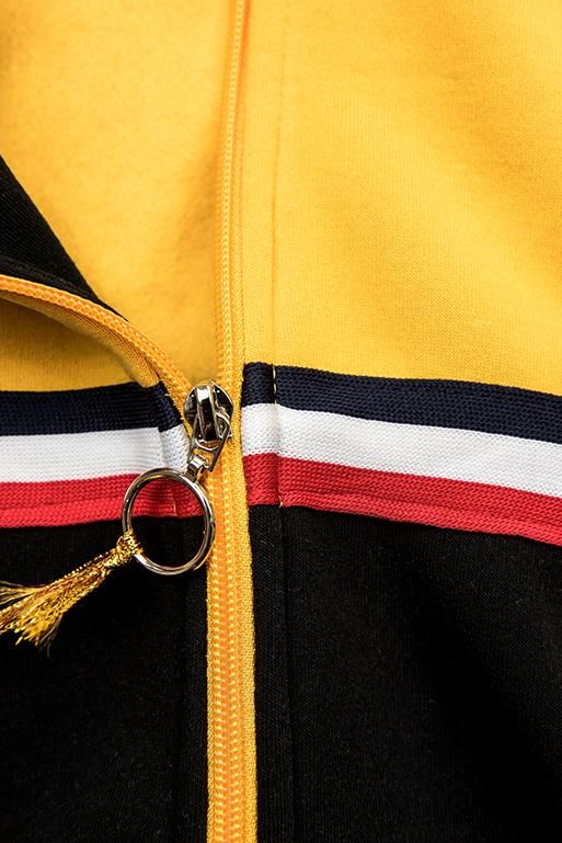Verlängertes Sweatshirt schwarz / gelb