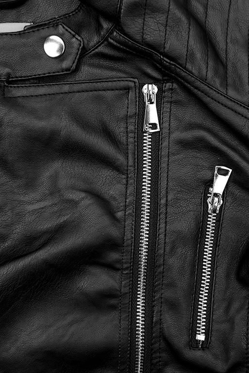 Kunstlederjacke in Schwarz