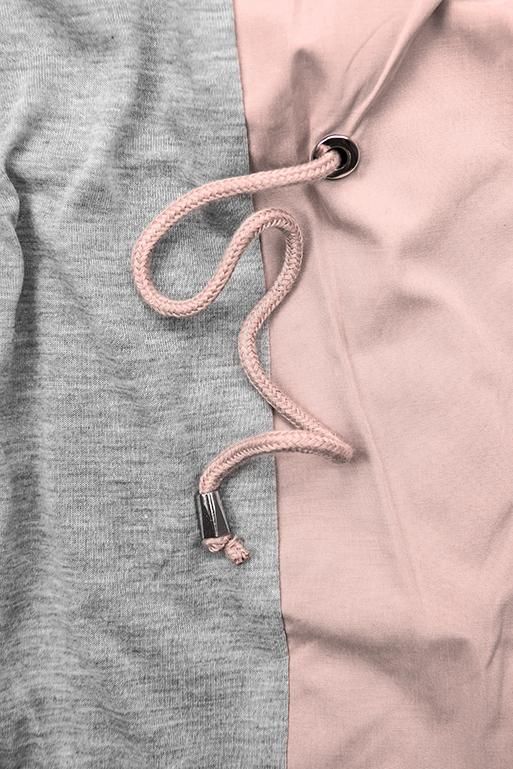 Übergangsparka mit grauem Futter  Rosa