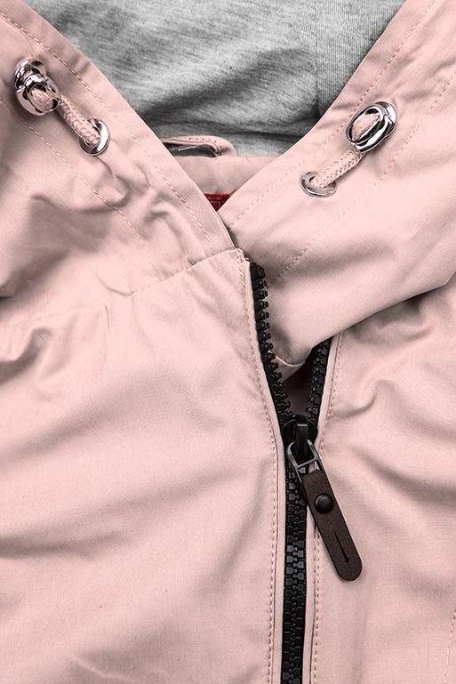 Übergangsparka mit grauem Futter  Rosa