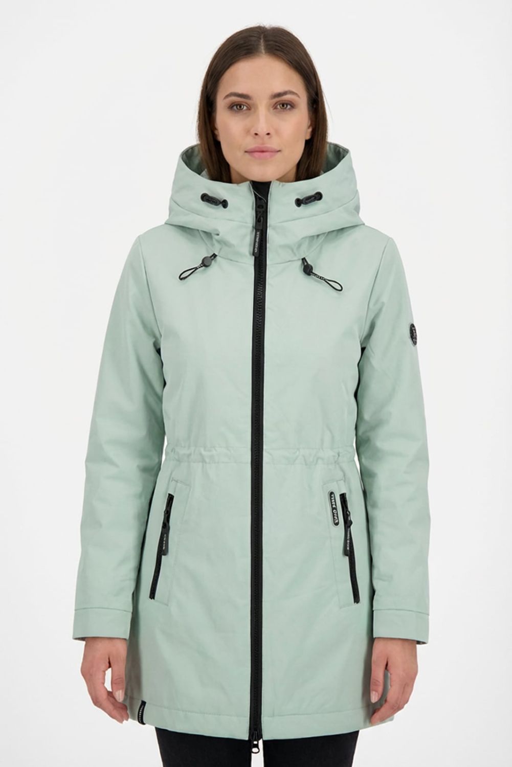 Damen Übergangsparka mit Kapuze – Mint