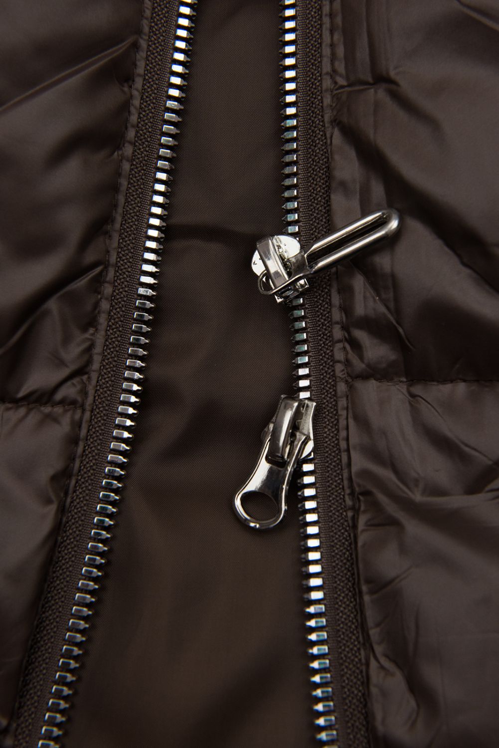 Winterjacke mit Fell, halbglänzend, Kakaobraun