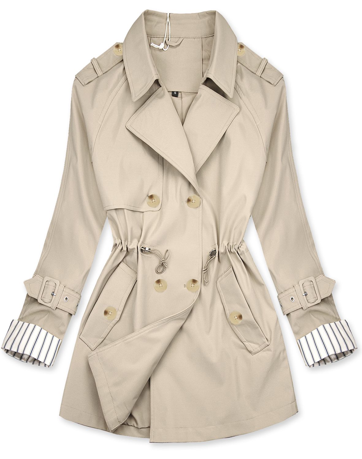 Ecru Trenchcoat mit Taillengürtel