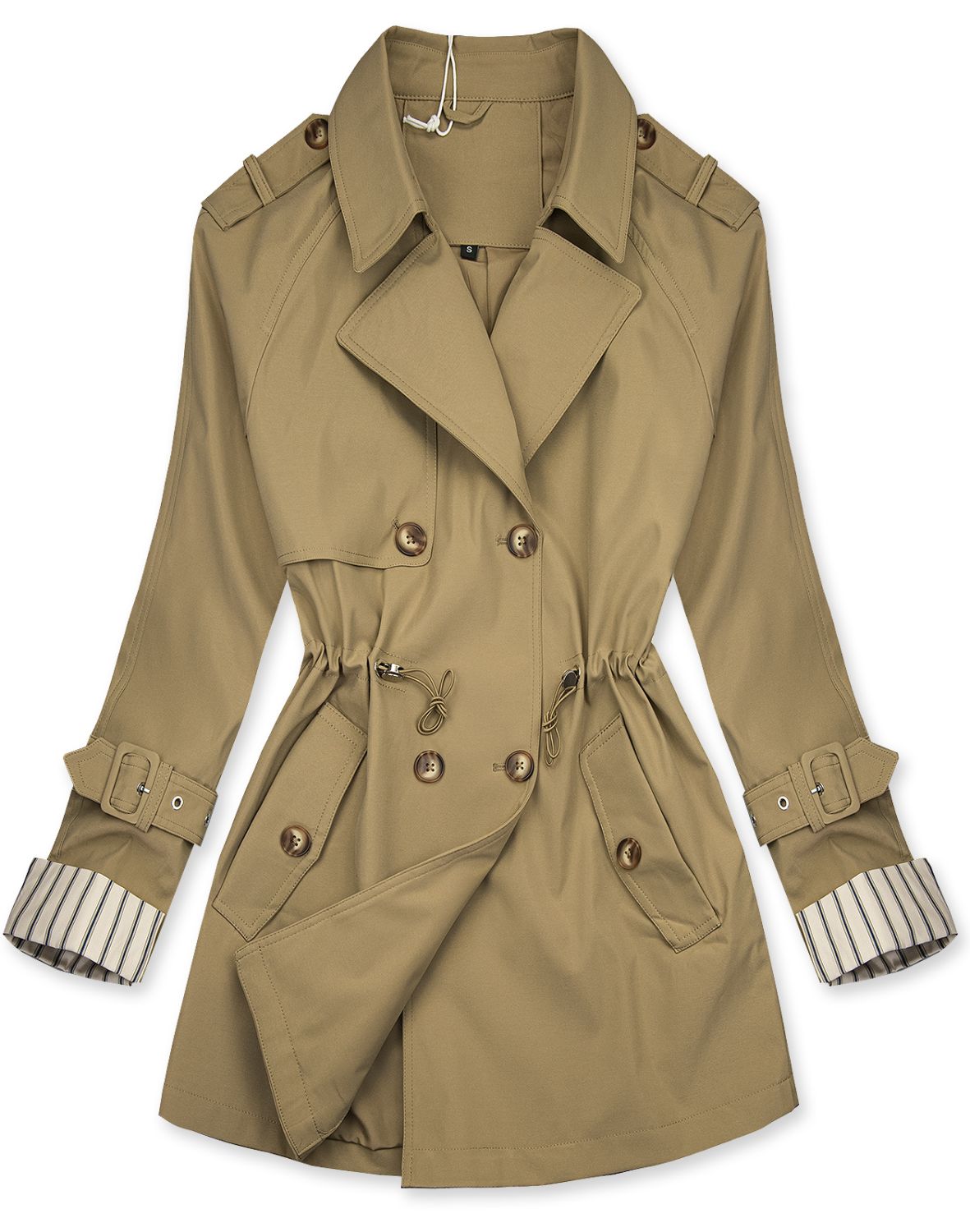 Mocca Trenchcoat mit Taillengürtel
