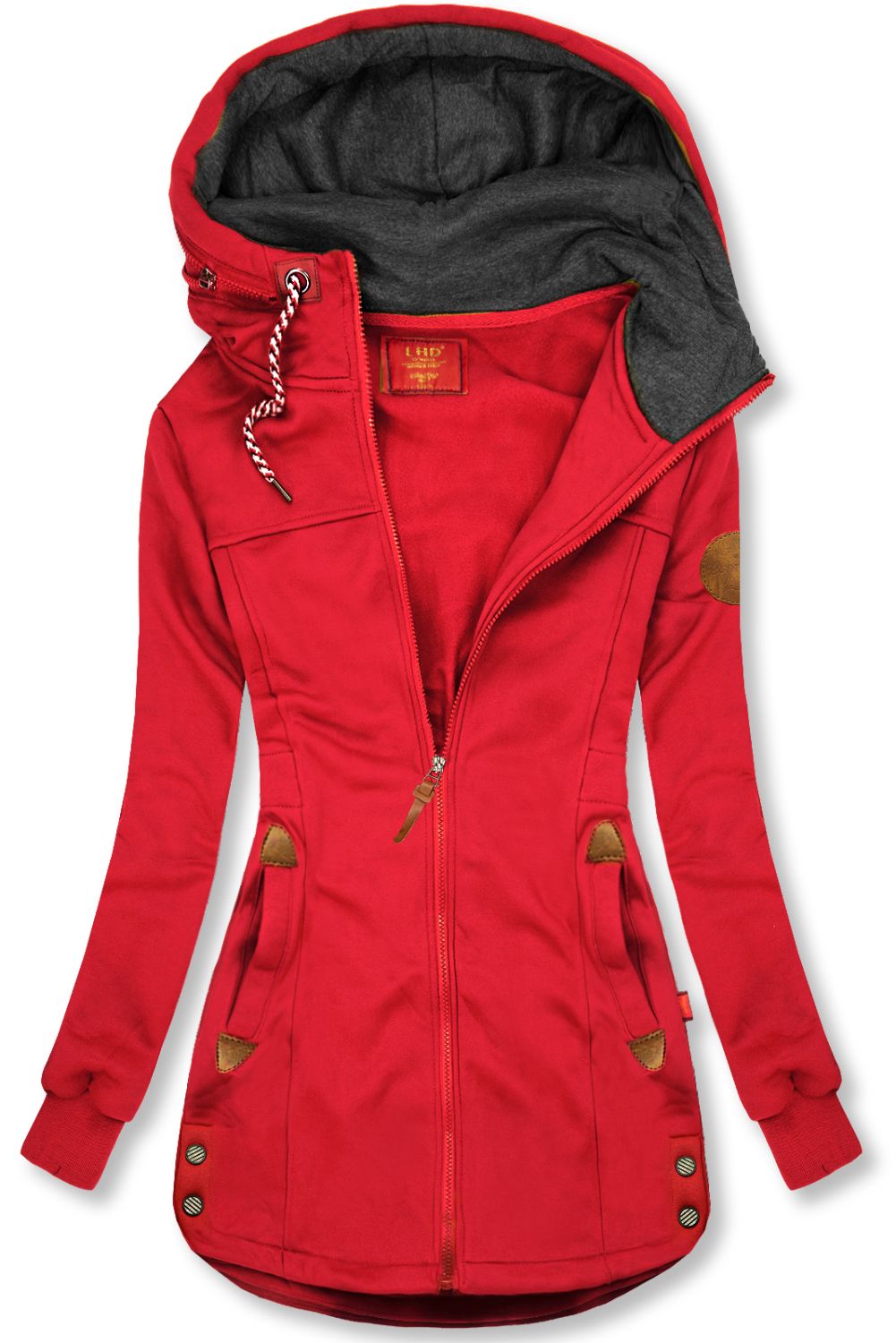 LHD Sweatjacke mit Gummi in der Taille rot