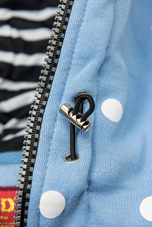 Kapuzensweatjacke mit Allover Punkte-Design hellblau