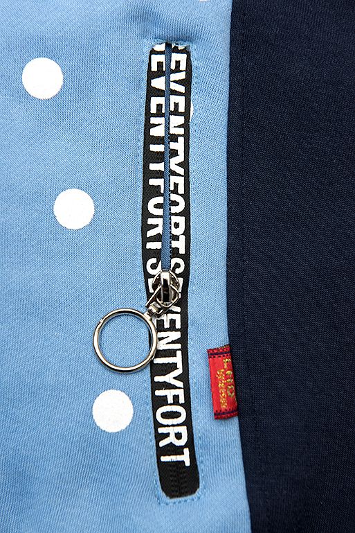 Kapuzensweatjacke mit Allover Punkte-Design hellblau