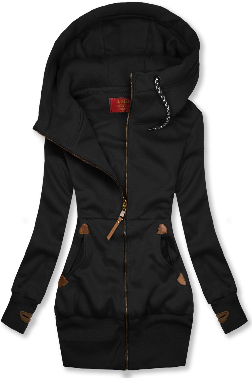 Sweatjacke mit Reißverschluss schwarz