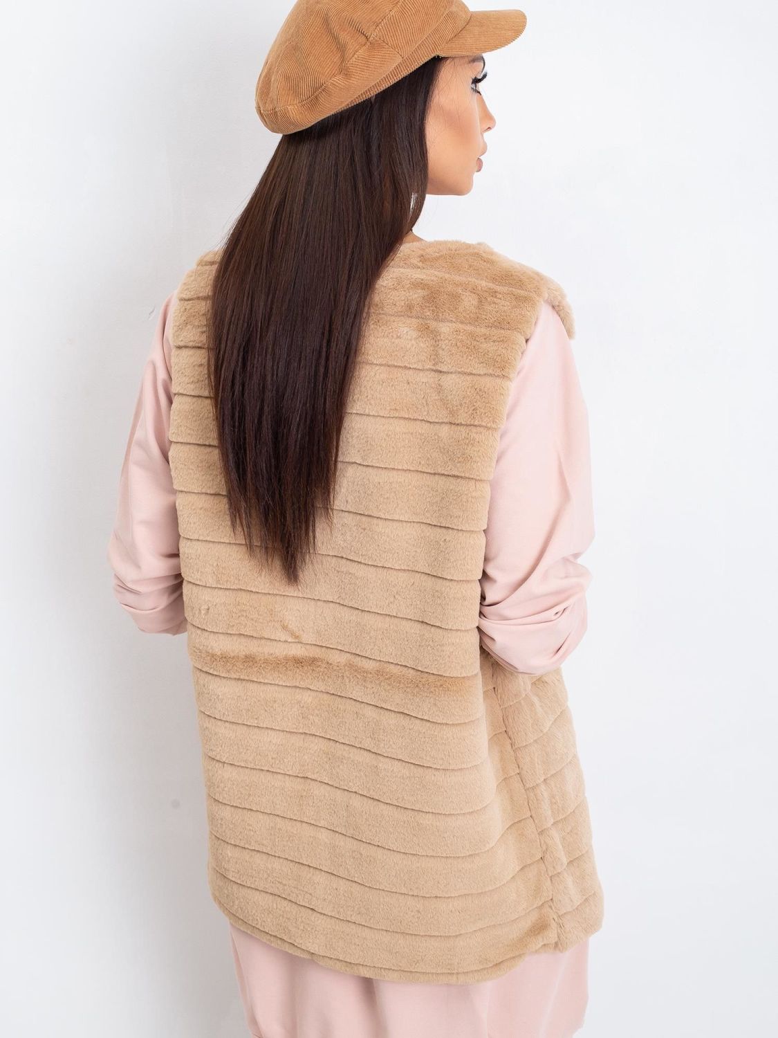 OCH BELLA Beige Weste aus Kunstfell