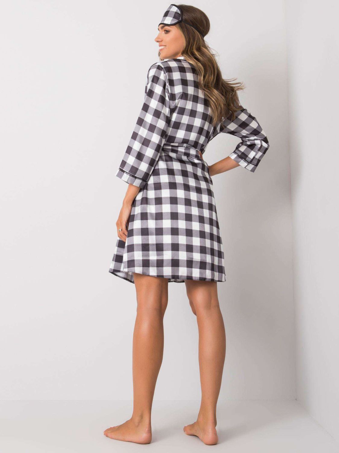 Schwarz-weißes Damen-Schlafanzug-Set