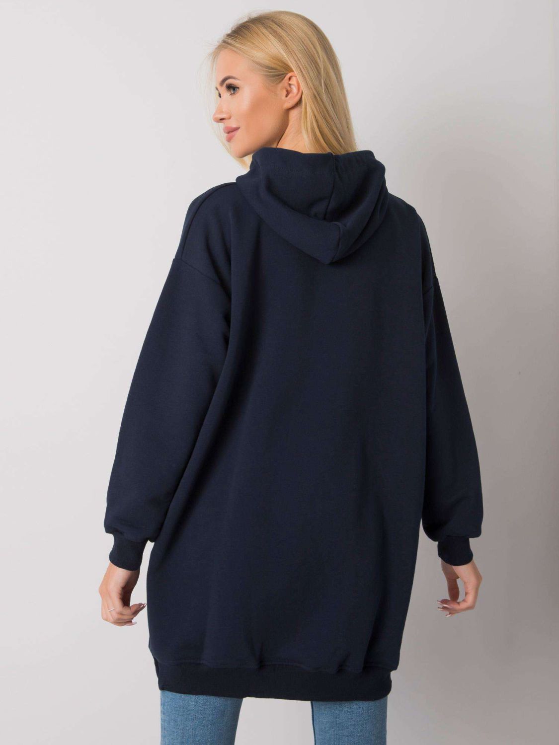 Dunkelblaue Damenkapuzenpullover