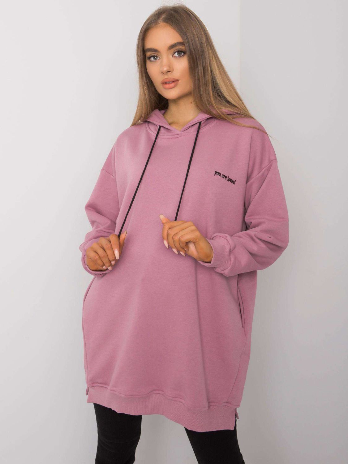 Rosa Damen Hoodie mit Kapuze