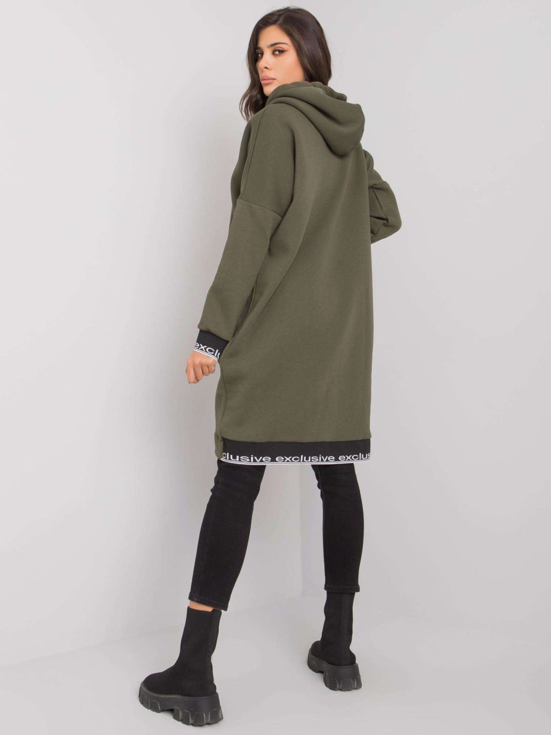 Khaki Damen Sweatshirt ohne Reißverschluss