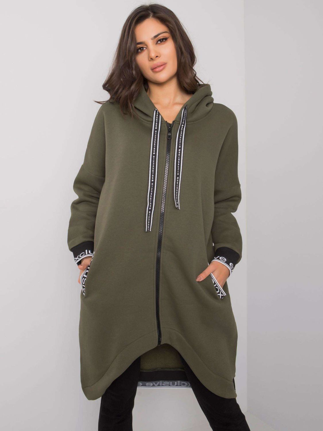 Khaki Damen Sweatshirt ohne Reißverschluss