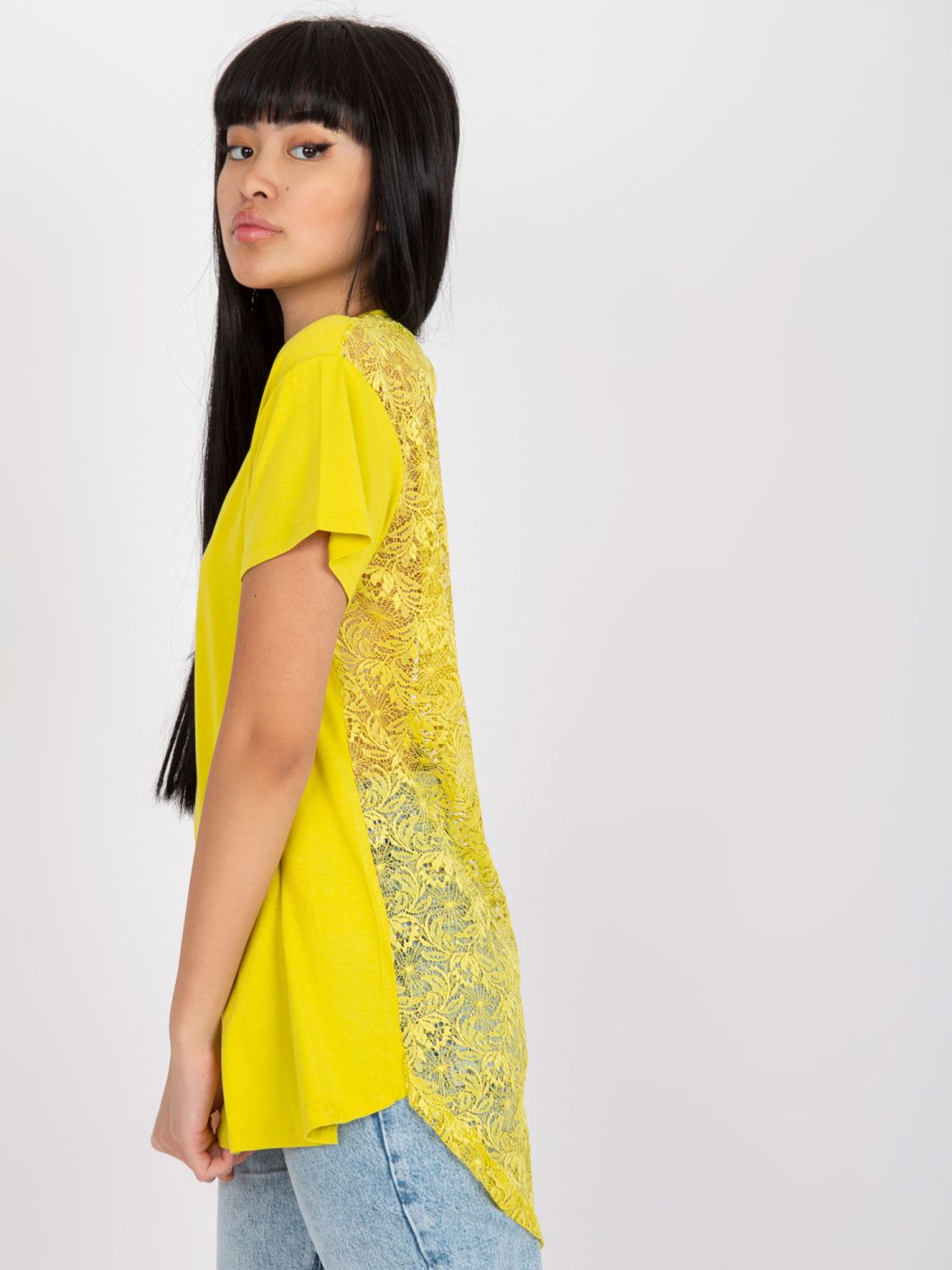 Limettengrüne Bluse mit kurzen Ärmeln