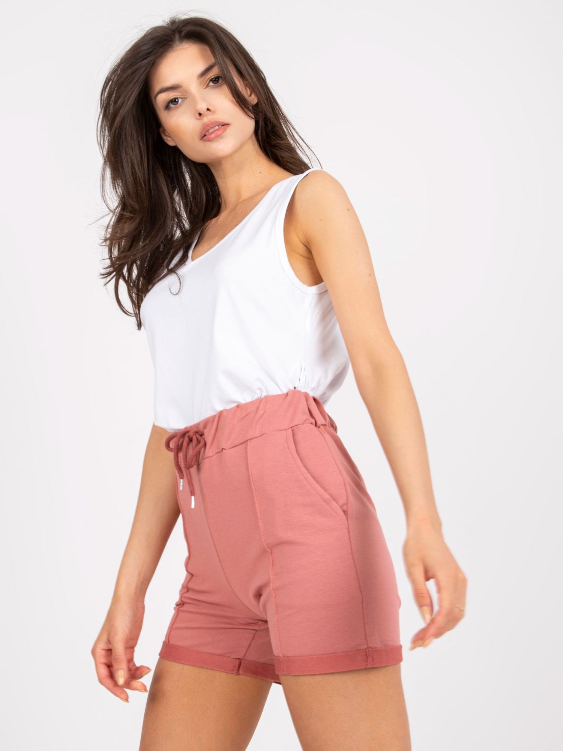 Sportliche Shorts in Dunkelrosa