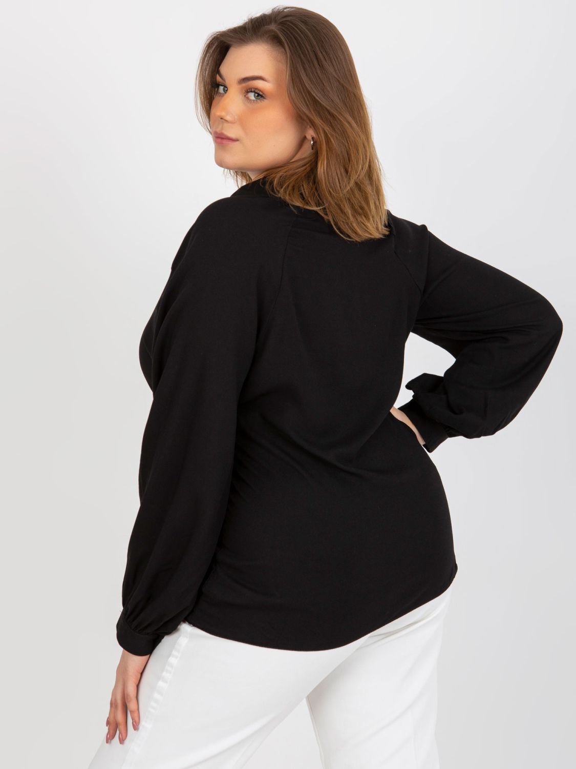 Elegante schwarze Bluse aus Viskose