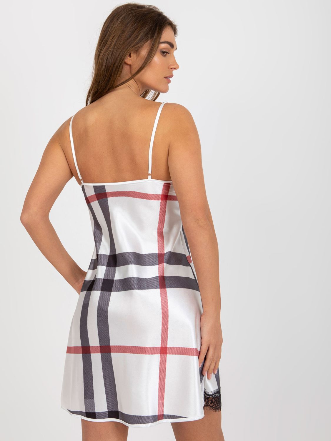 Weiße Damen Nachthemd mit Spitze