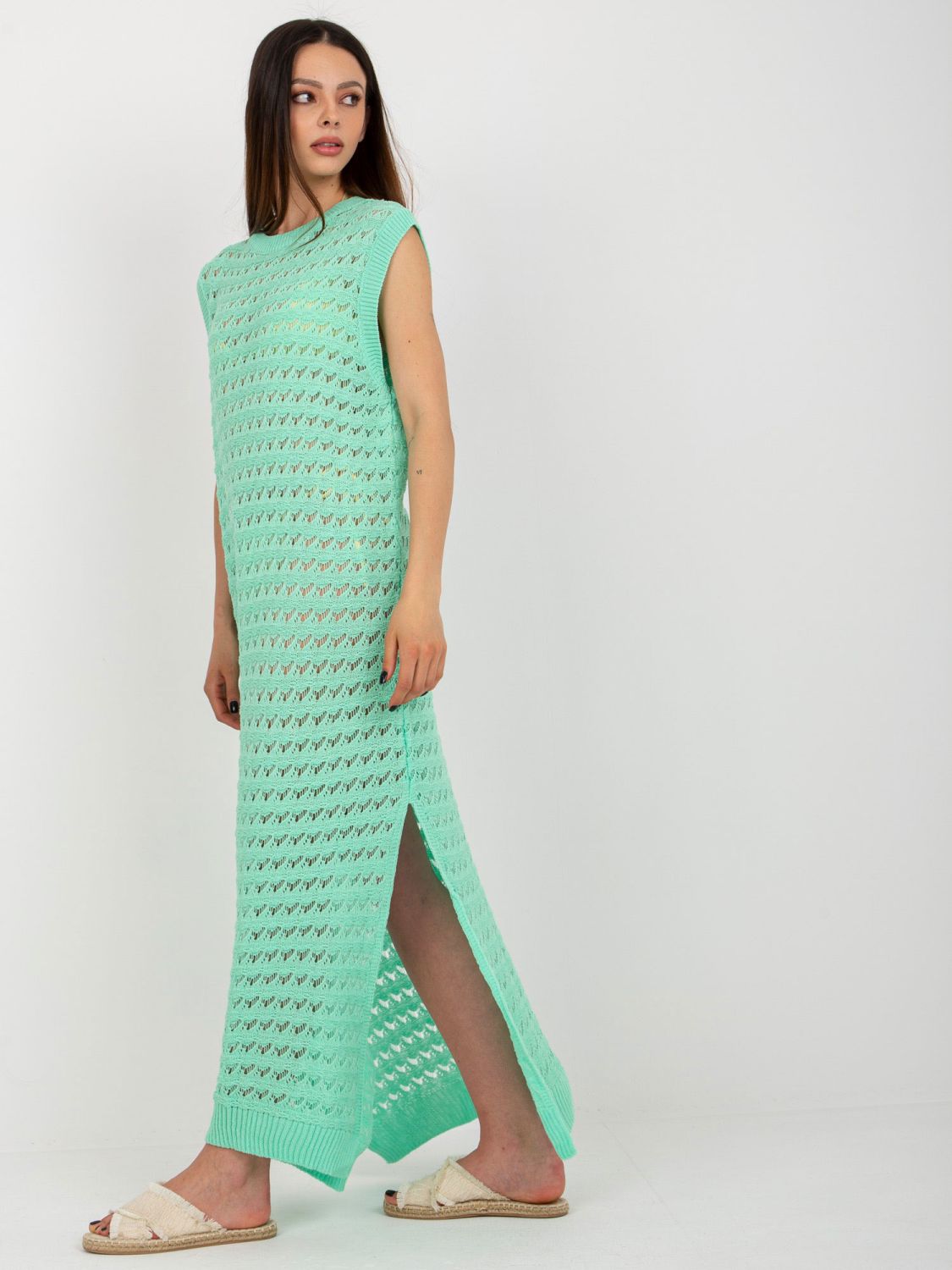 Maxi Strickkleid in Mintgrün