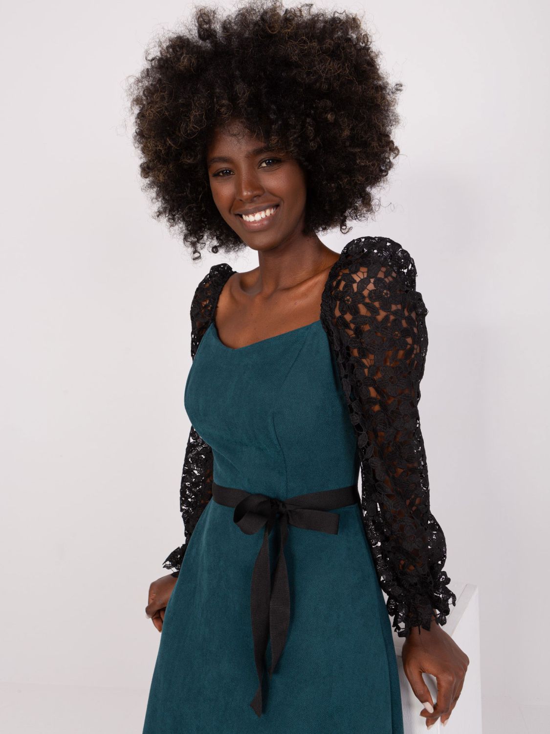 Meeresfarbene ausgestellte Cocktailkleid Marbella