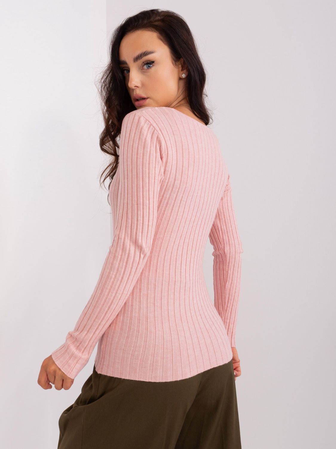 Helle rosa klassische Strickjacke