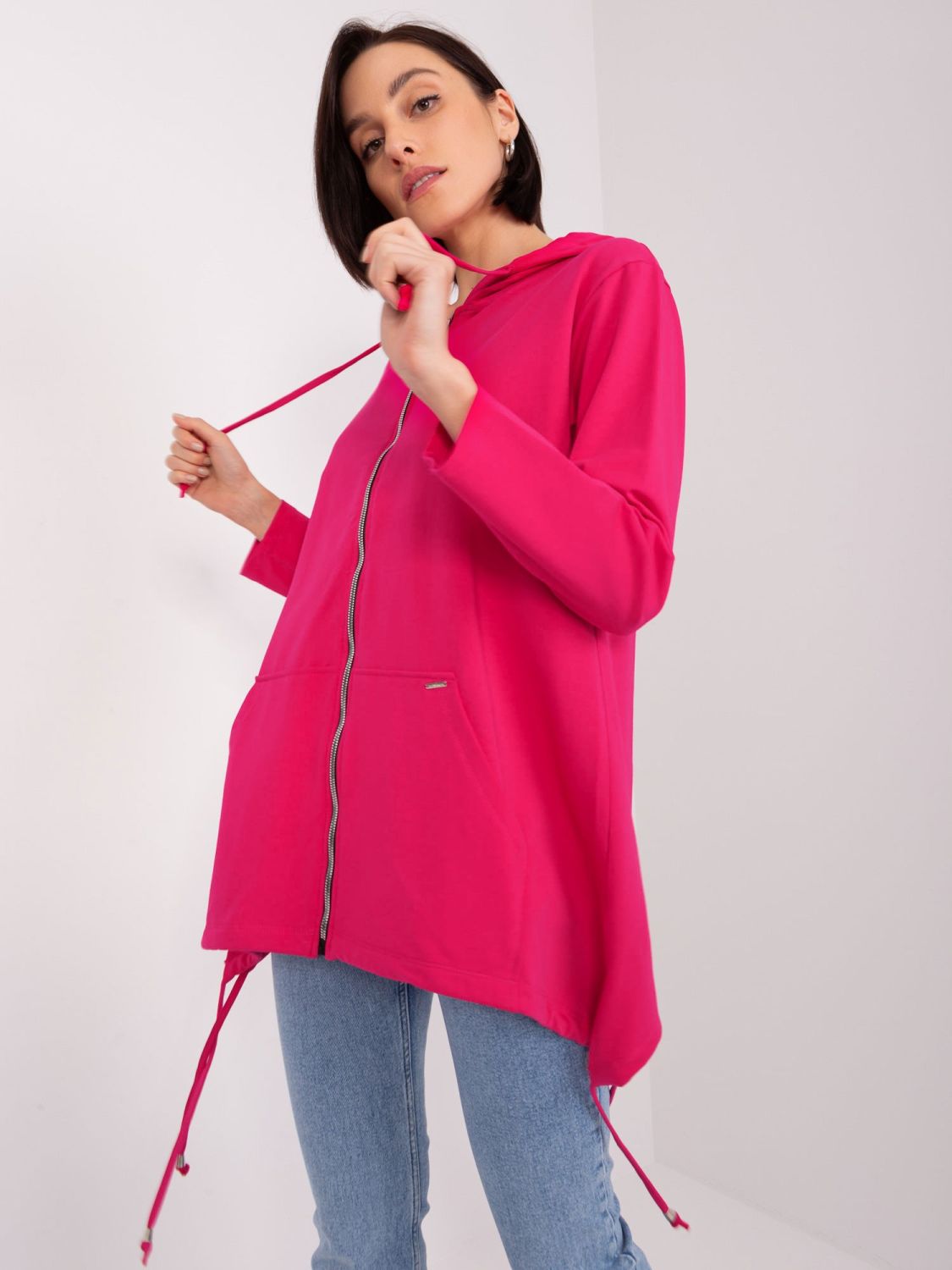 Rosa Damen Hoodie mit Kapuze