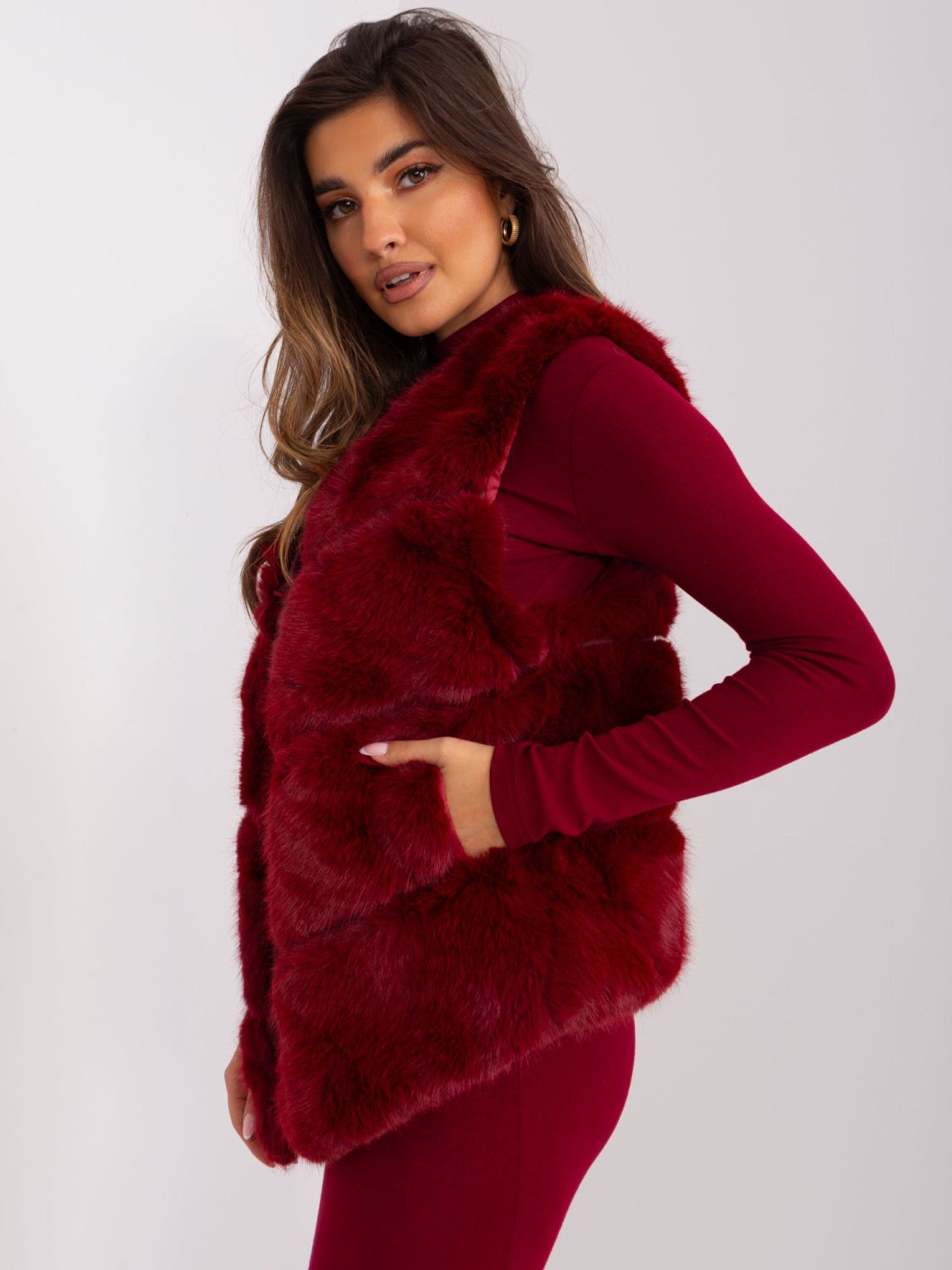 Bordeaux asymmetrische Damenweste