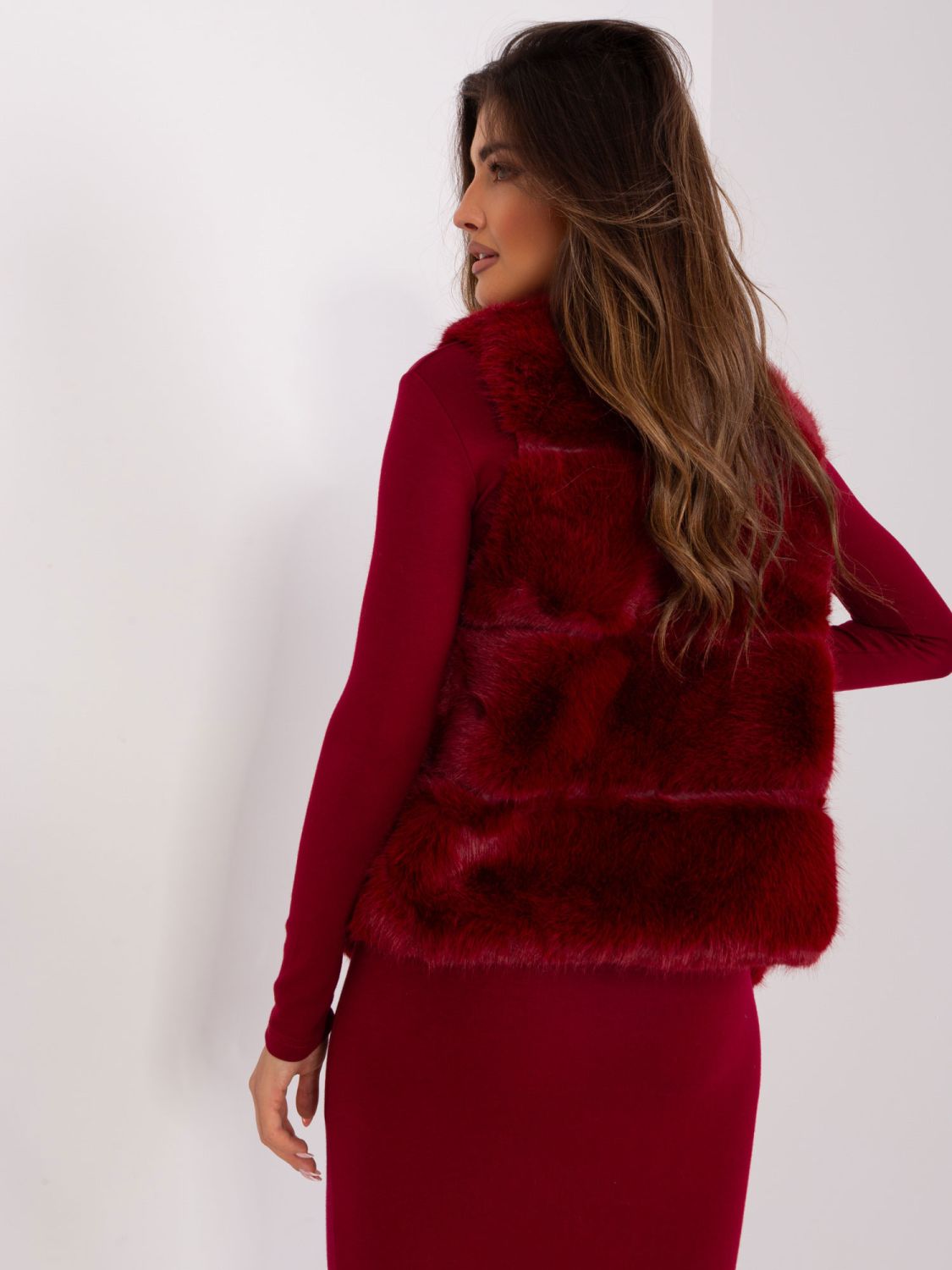 Bordeaux asymmetrische Damenweste