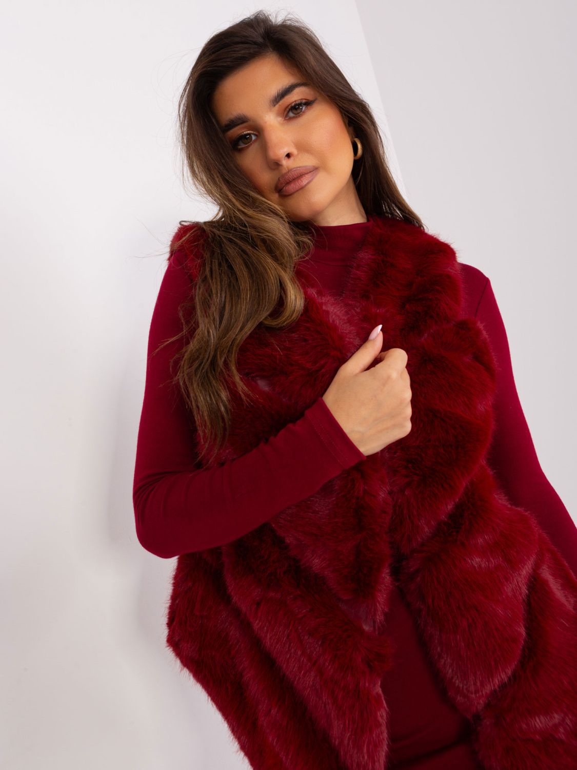 Bordeaux asymmetrische Damenweste