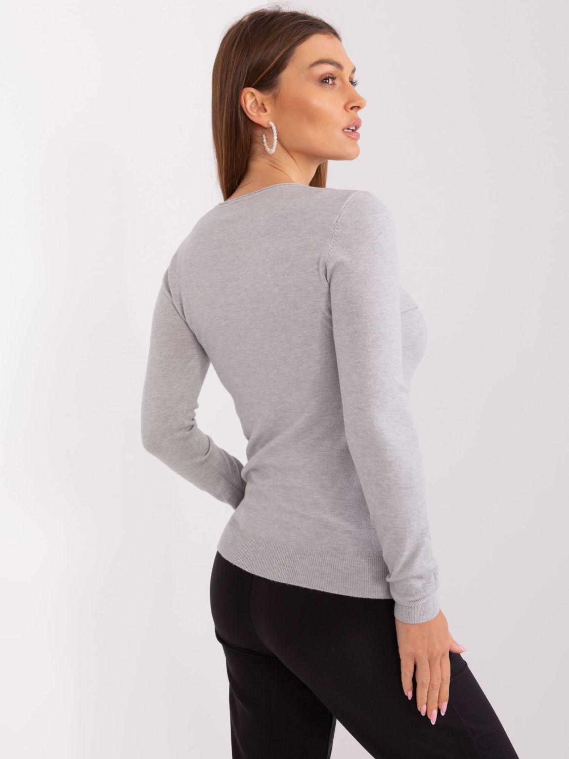 Grau Pullover mit langen Ärmeln