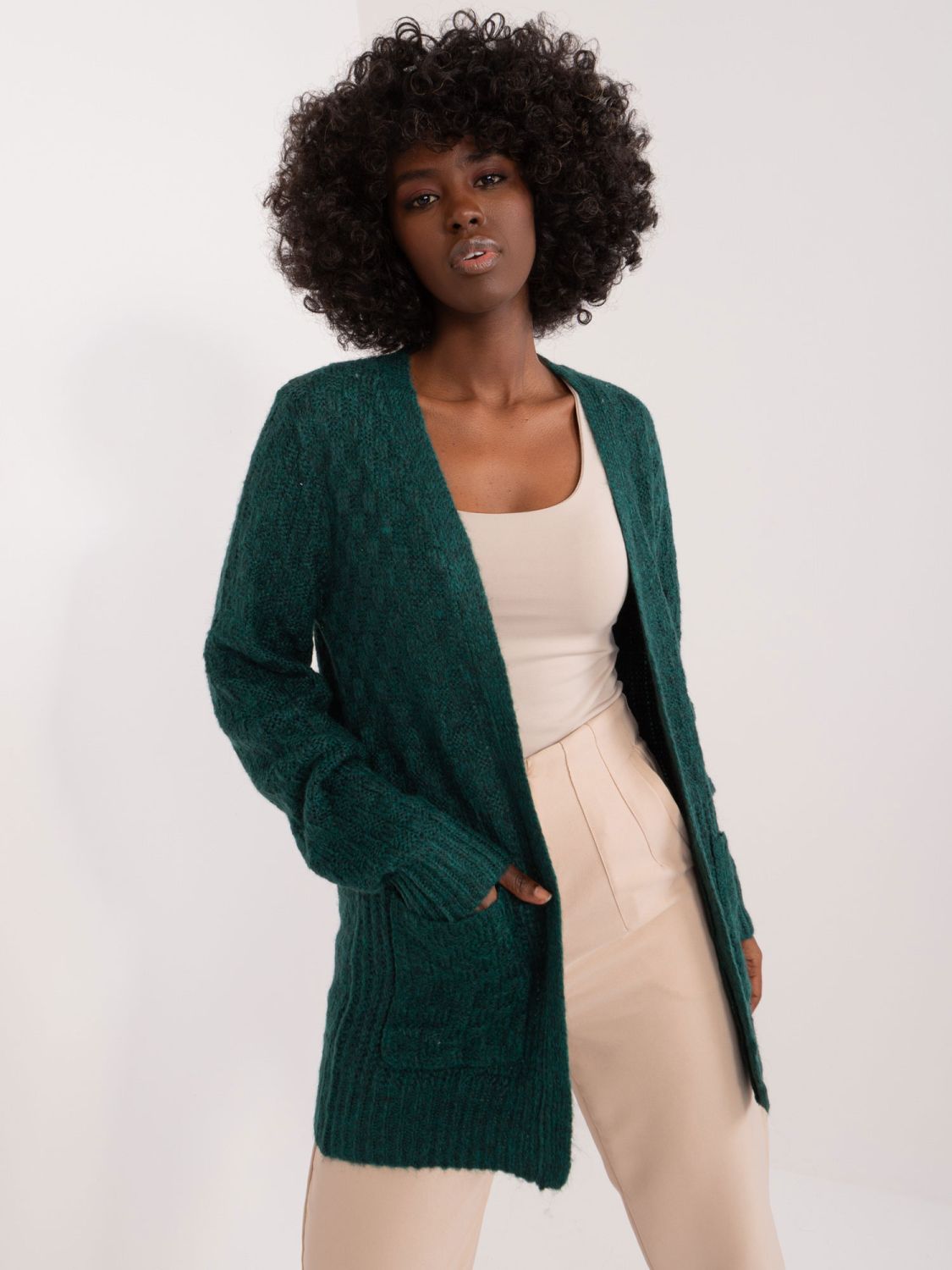 Stylischer Kardigan in Dunkelgrün