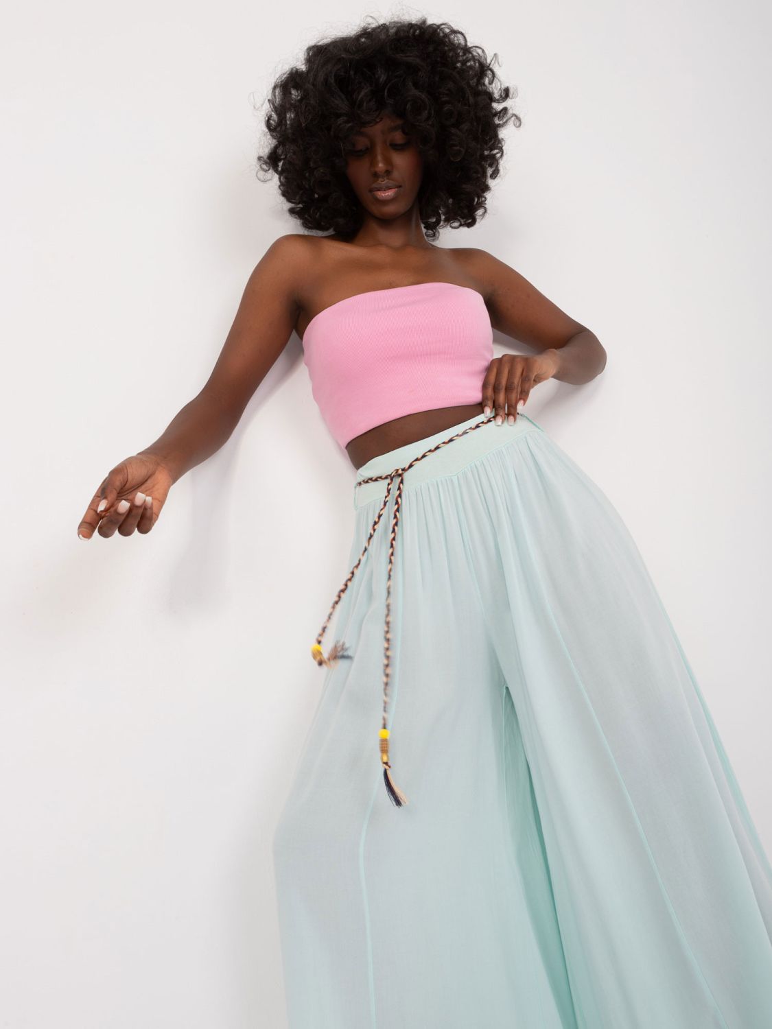 Elegante Palazzo-Hosen in Mintgrün