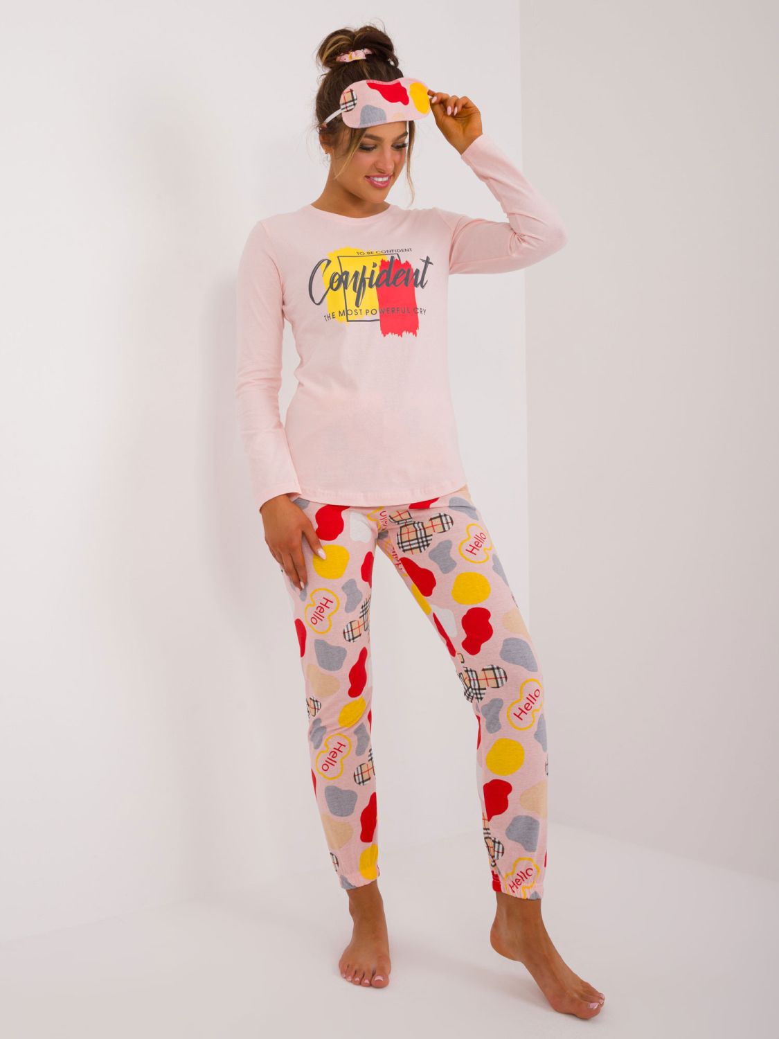Rosa Pyjama mit langen Ärmeln