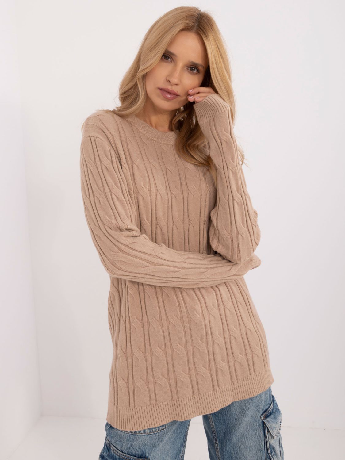 Bequemer Pullover in Camel-Farbe