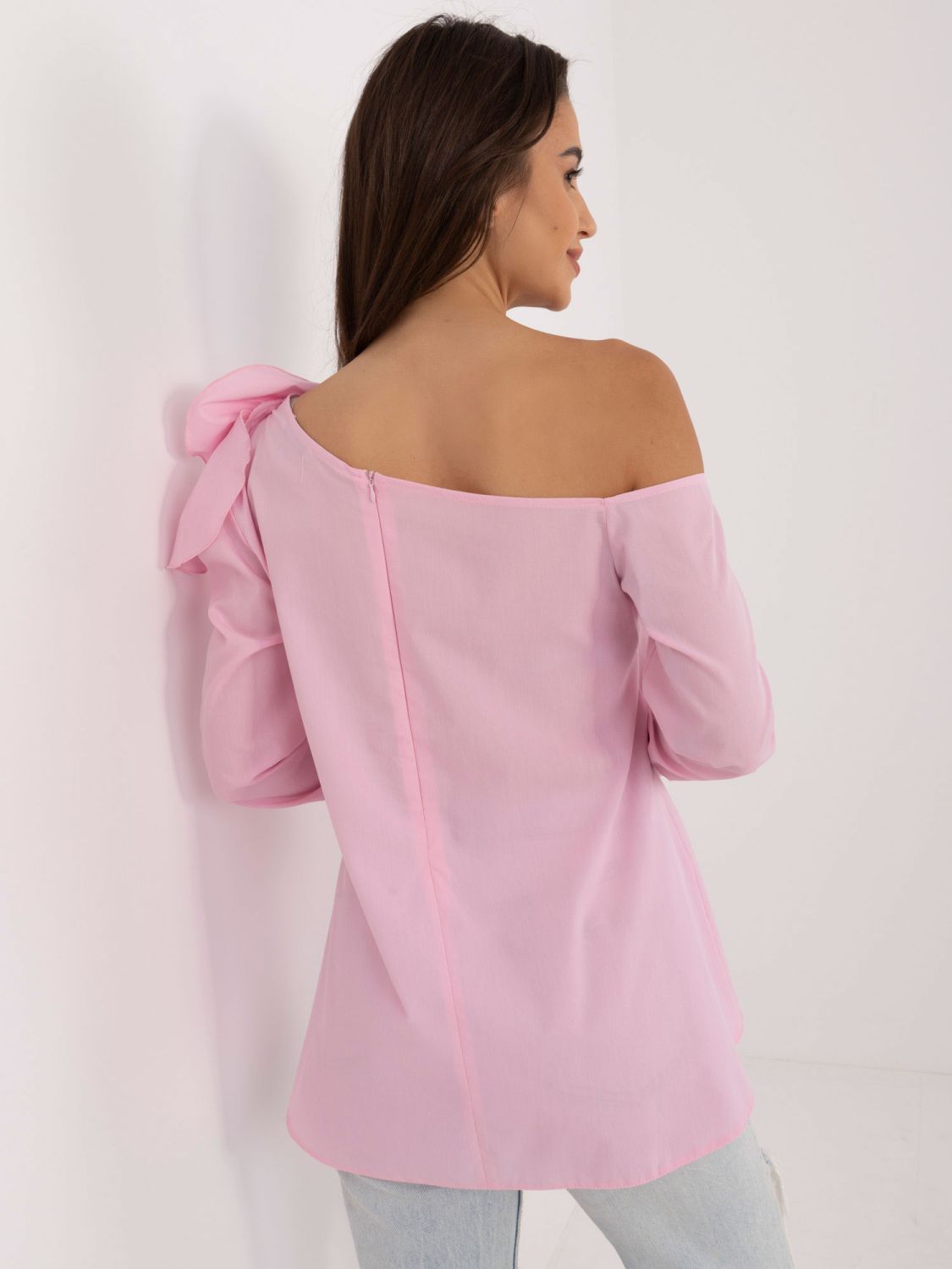Elegante asymmetrische Bluse in Rosa