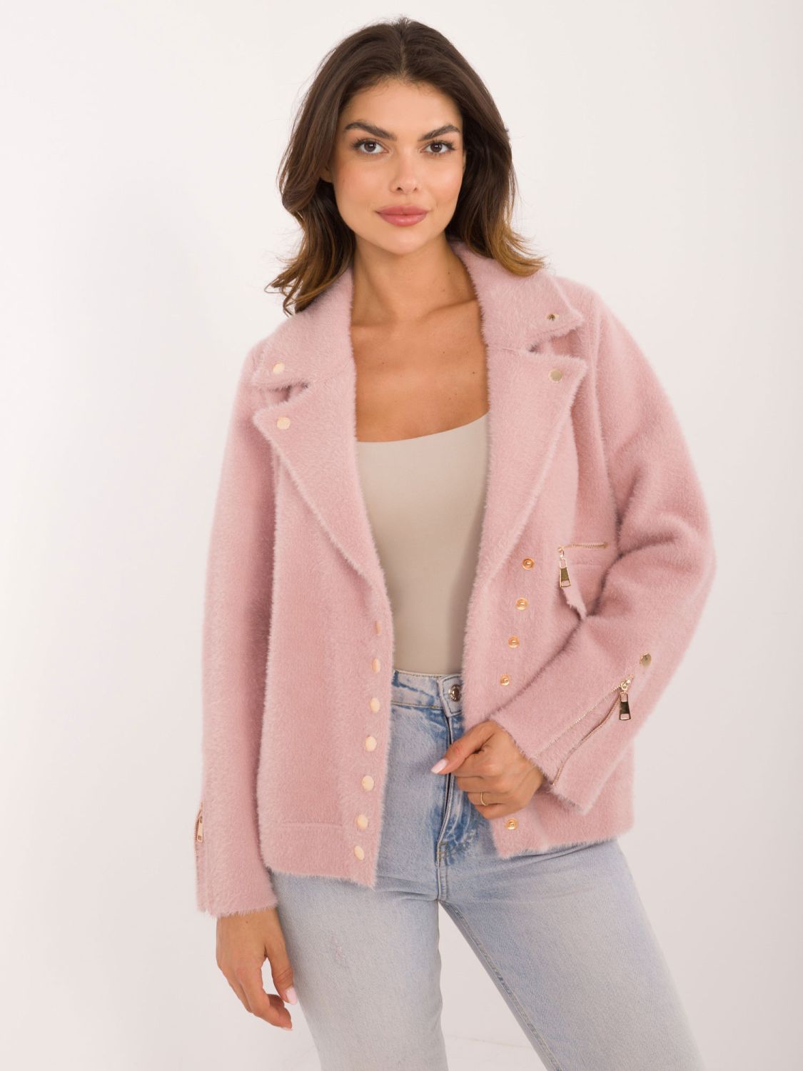 Helle rosa Übergangsjacke