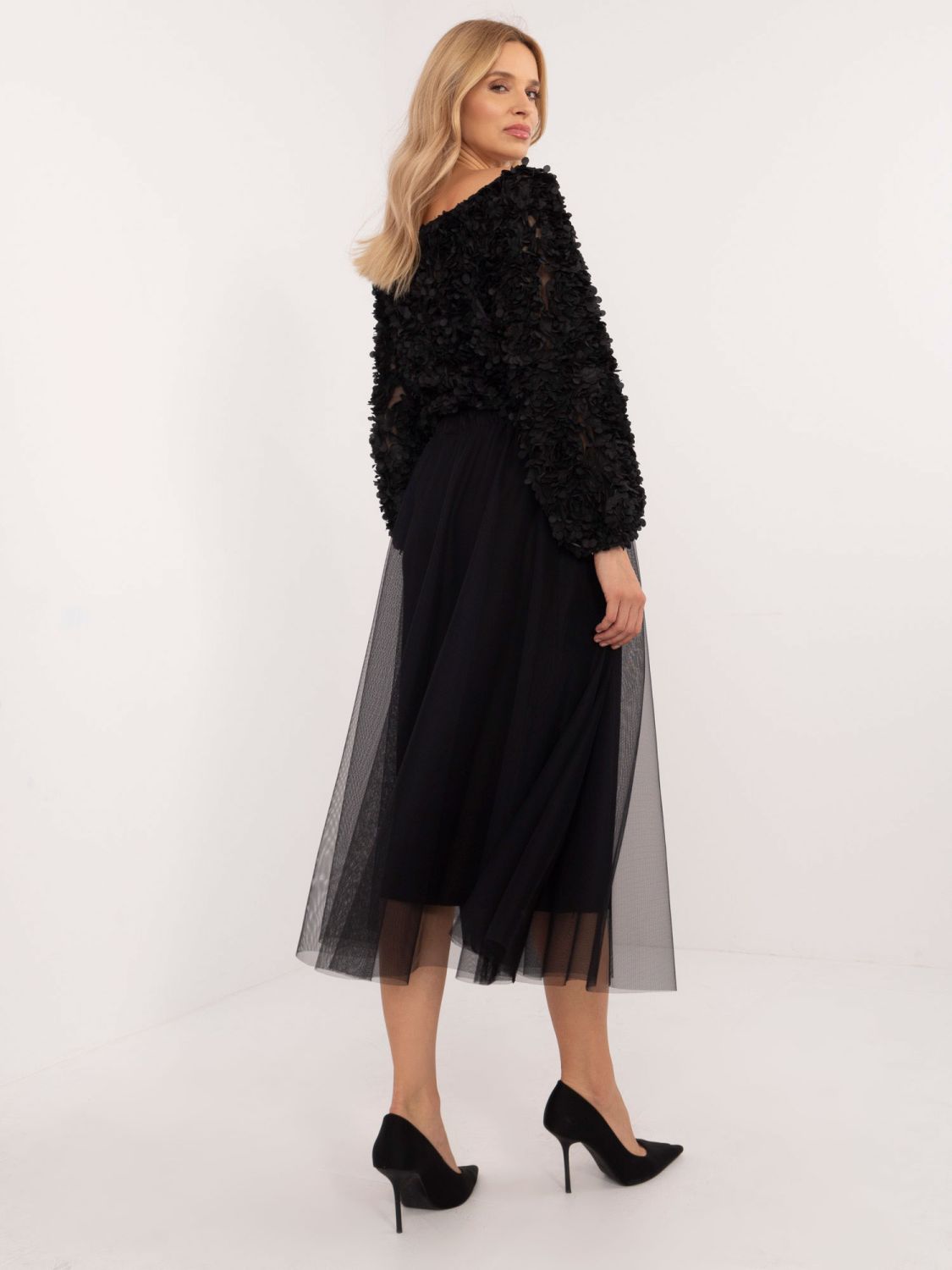 Eleganter schwarzer Midirock