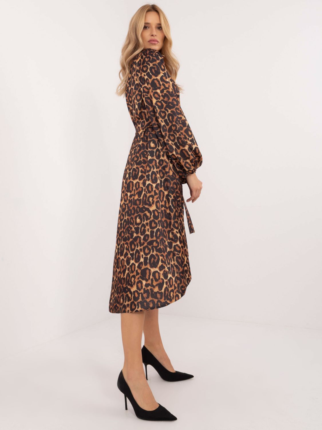 Asymmetrisches Kleid mit Leopardenmuster