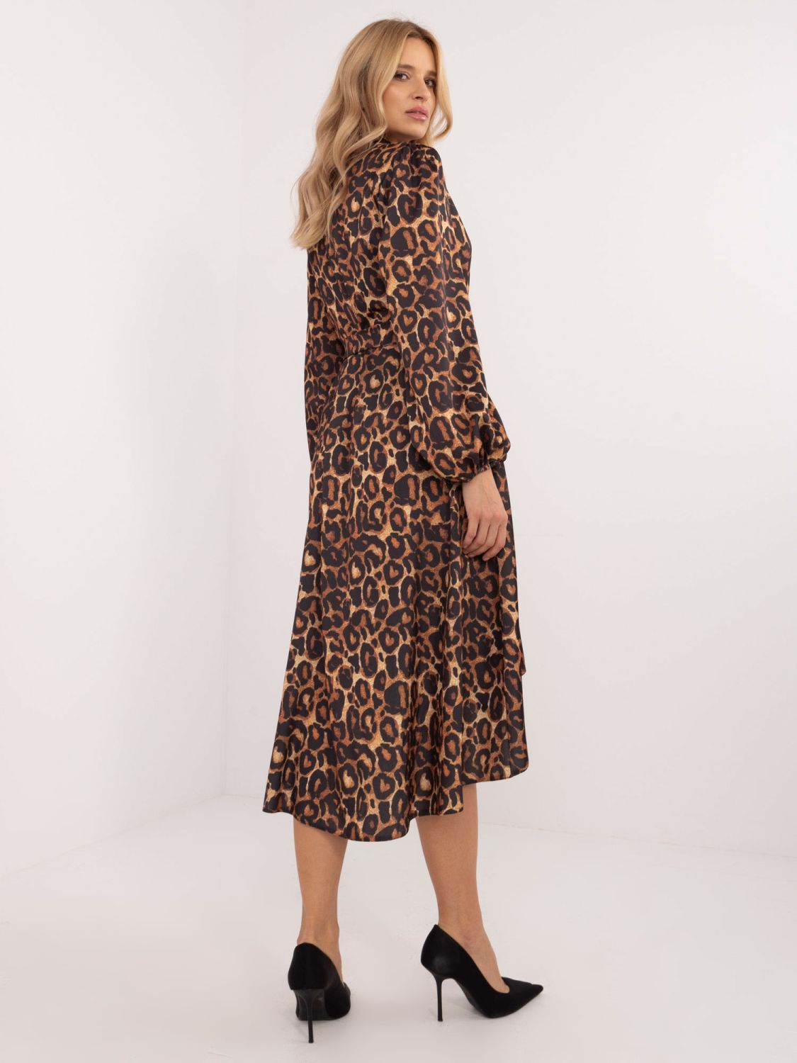 Asymmetrisches Kleid mit Leopardenmuster