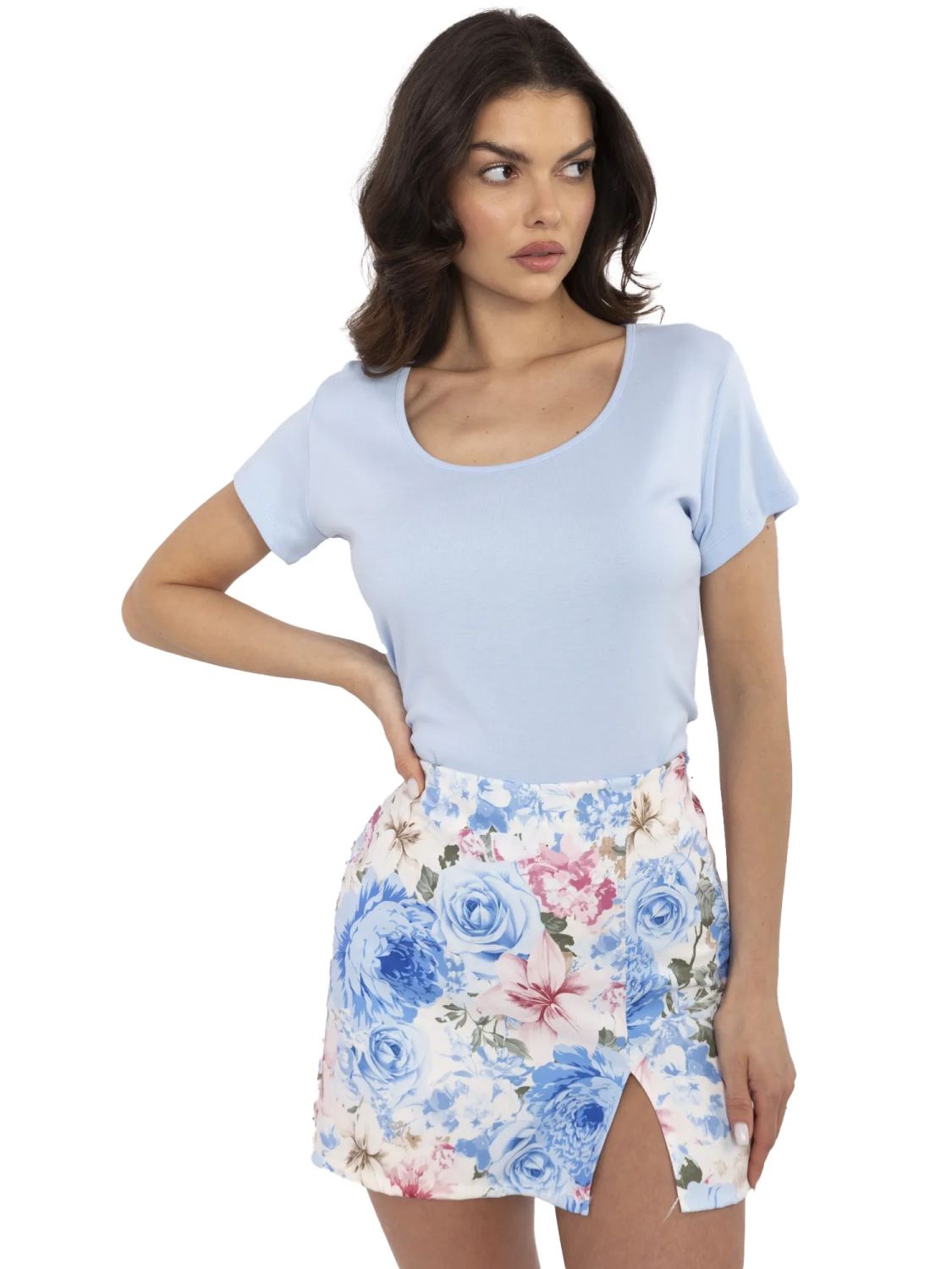 Stylisches blaues T-Shirt mit kurzen Ärmeln