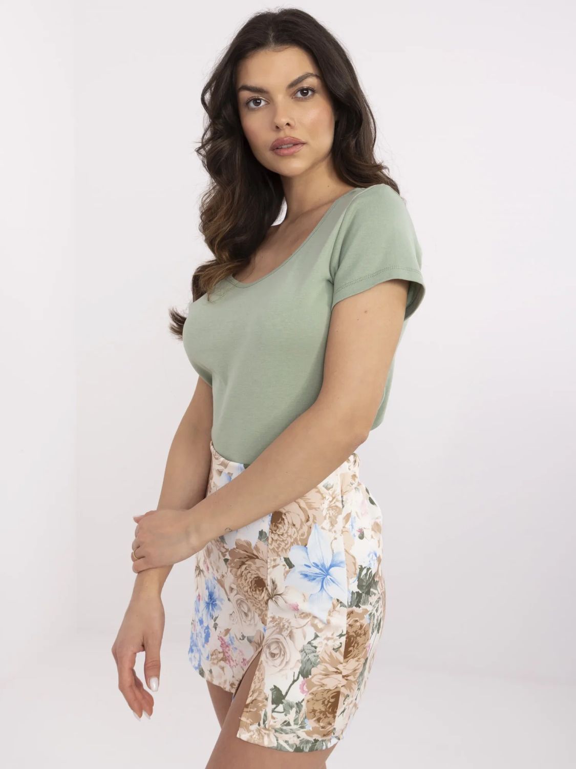 Bequemes Pistazien-T-Shirt