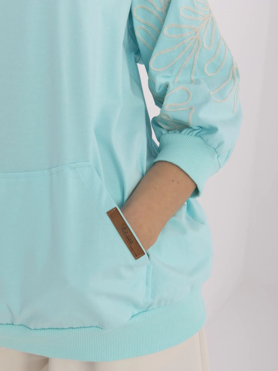 Stilvolle Bluse mit 3/4-Ärmeln in Mintgrün