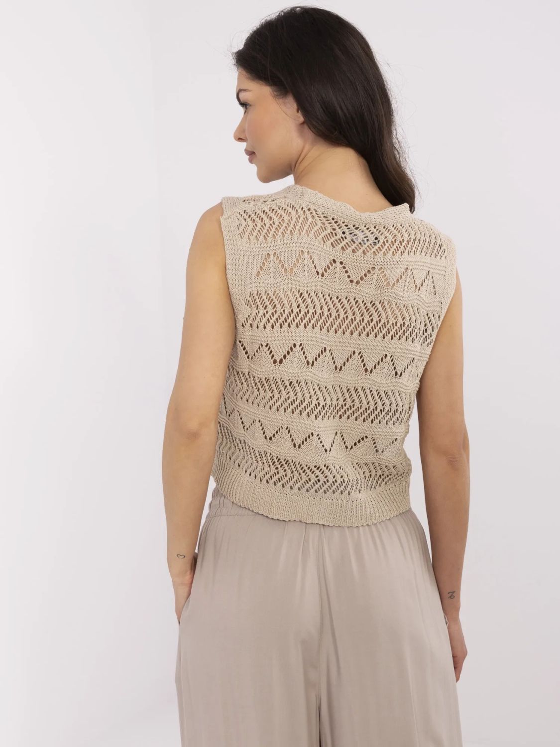 Beiger Strickpullover